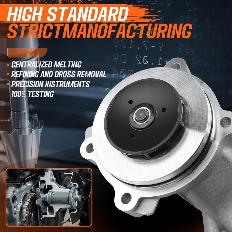 KARCOCA AW6701 Professional Engine Water Pump w/4 Bolt Pulley Flange Compatible With Ford F-150 2014-2011, Mustang 2014-2011 5.0L V8 Replace#1253270, 43014 - Image 2